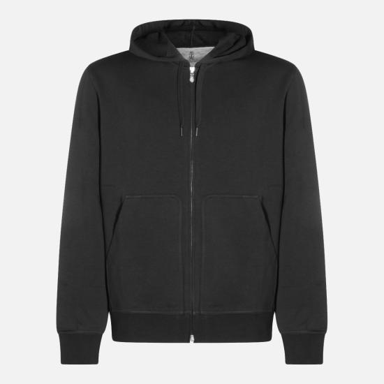 26SS 브루넬로 쿠치넬리 테크노 코튼 플리스 후드 집업 MW8639069G C101 Light Grey