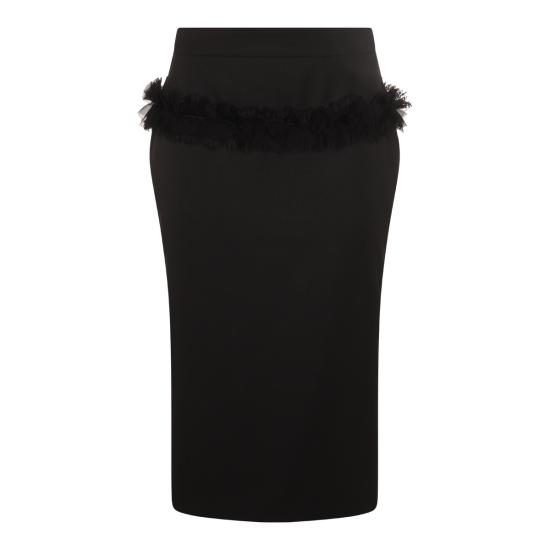 25FW 알렉산더 맥퀸 미디 스커트 839515 QJAAC1000 BLACK