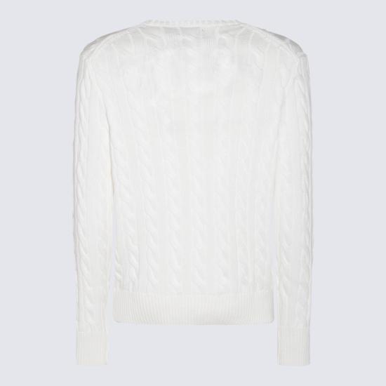 26SS 폴로 랄프로렌 로고 자수 케이블 니트 스웨터 710775885033 White - POLO RALPH LAUREN