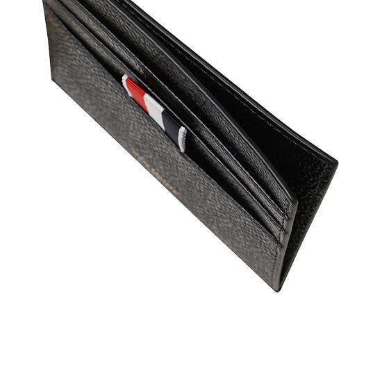 26SS 톰브라운 페블 그레인 레더 스트라이프 노트 카드 홀더 MAW031L 00198001 BLACK - THOM BROWNE