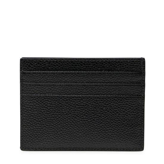 26SS 톰브라운 페블 그레인 레더 스트라이프 노트 카드 홀더 MAW031L 00198001 BLACK - THOM BROWNE