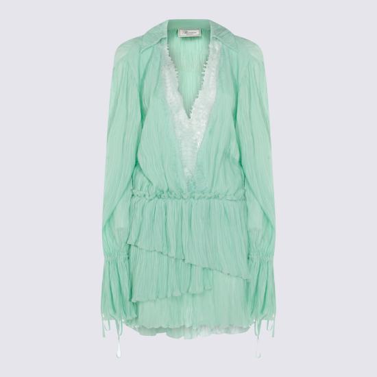 26SS 블루마린 미디 원피스 P622A771A N0477 GREEN LILY - BLUMARINE