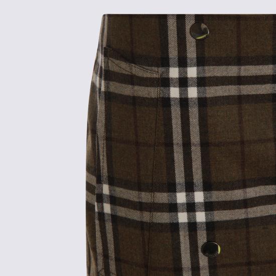 25FW 버버리 체크 본디드 울 트렌치 미니 스커트 8110911 C3078 SHRUB YEW IP CHECK - BURBERRY
