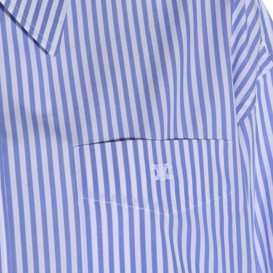 26SS 셀린느 스트라이프 코튼 포플린 크롭 셔츠 RC0941389 CBA0 CRAIE BLEU CIEL - CELINE