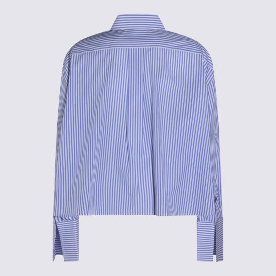 26SS 셀린느 스트라이프 코튼 포플린 크롭 셔츠 RC0941389 CBA0 CRAIE BLEU CIEL - CELINE