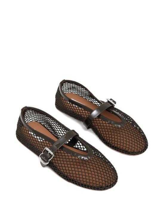 26FW 알라이아 피쉬넷 발레 플랫 AA3A029TK007 610 KAKI - ALAIA