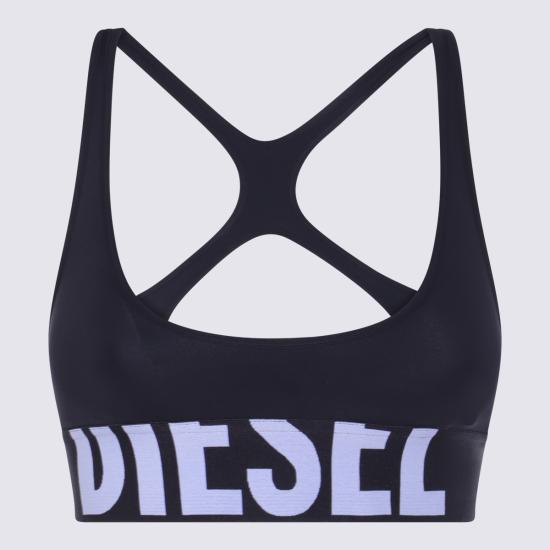 26SS 디젤 로고 마이크로파이버 스포츠 브라 A18277 0PLAR9XX BLACK - DIESEL