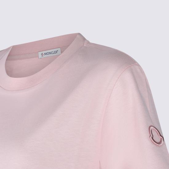 26SS 몽클레어 자수 로고 코튼 티셔츠 L10938C00029 89AUO51E Pink - MONCLER