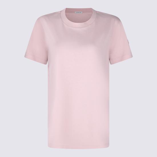 26SS 몽클레어 자수 로고 코튼 티셔츠 L10938C00029 89AUO51E Pink