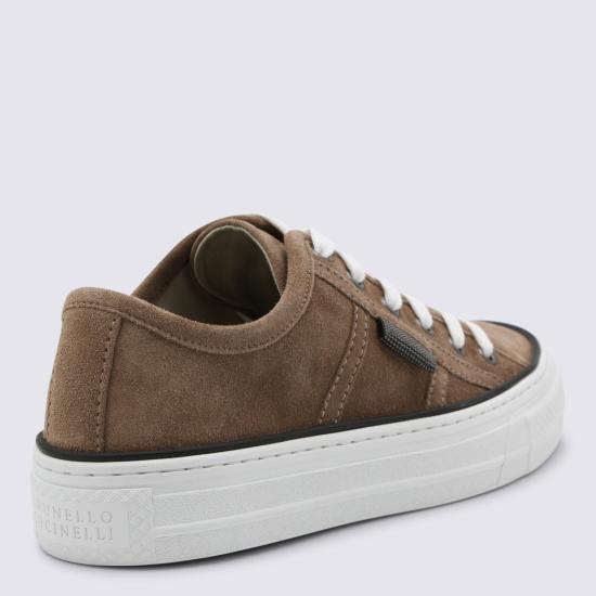 26SS 브루넬로 쿠치넬리 샤이니 탭 스웨이드 스니커즈 MZSFG3221 C8849 SHORE - BRUNELLO CUCINELLI