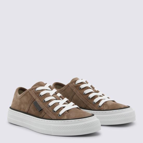 26SS 브루넬로 쿠치넬리 샤이니 탭 스웨이드 스니커즈 MZSFG3221 C8849 SHORE - BRUNELLO CUCINELLI