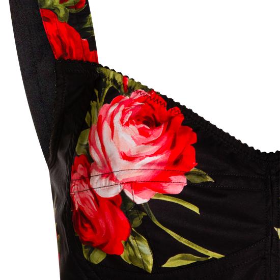 26SS 돌체앤가바나 로즈 부케 프린트 코튼 뷔스티에 탑 F7BB1T HS5UTHN5ZN ROSE F DO NERO - DOLCE & GABBANA