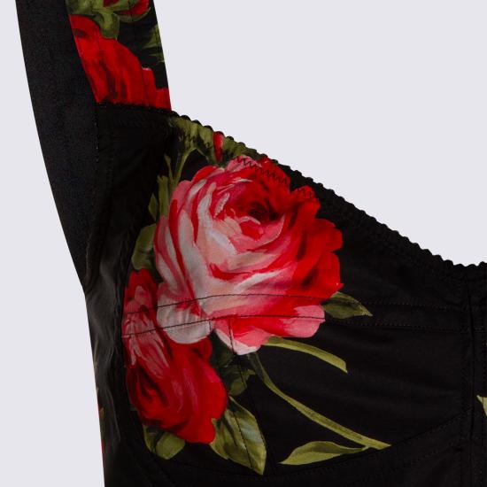 26SS 돌체앤가바나 로즈 부케 프린트 코튼 뷔스티에 탑 F7BB1T HS5UTHN5ZN ROSE F DO NERO - DOLCE & GABBANA