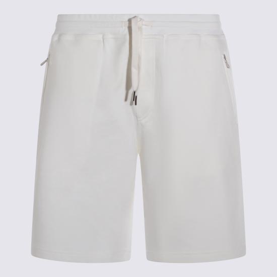26SS 브루넬로 쿠치넬리 플리스 버뮤다 쇼츠 MW8633242G C7220 OFF WHITE
