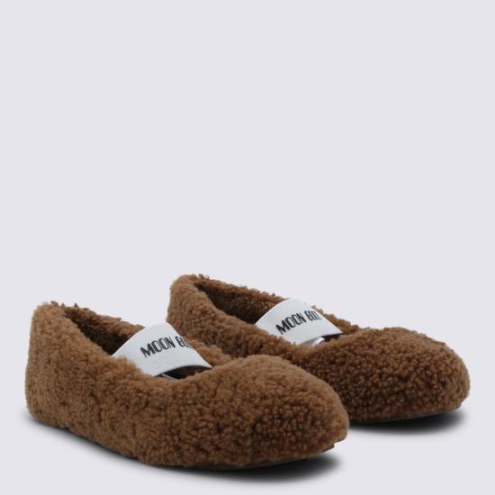 26SS 문부츠 시어링 퍼 발레리나 플랫슈즈 80D2400010 M008 Cognac - MOON BOOT