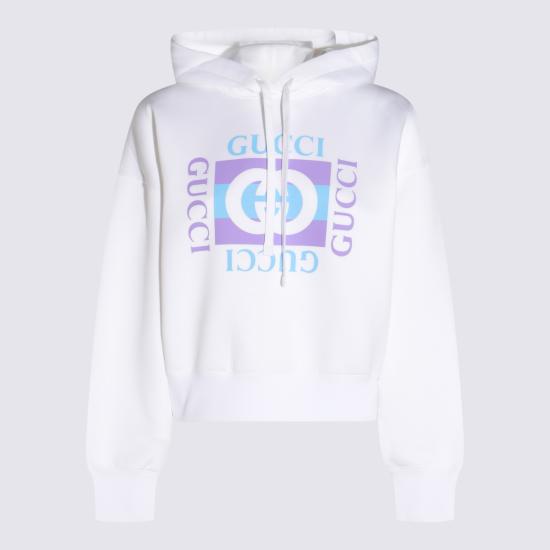 25FW 구찌 프린티드 코튼 후드 티셔츠 837935 XJHGJ9081 White