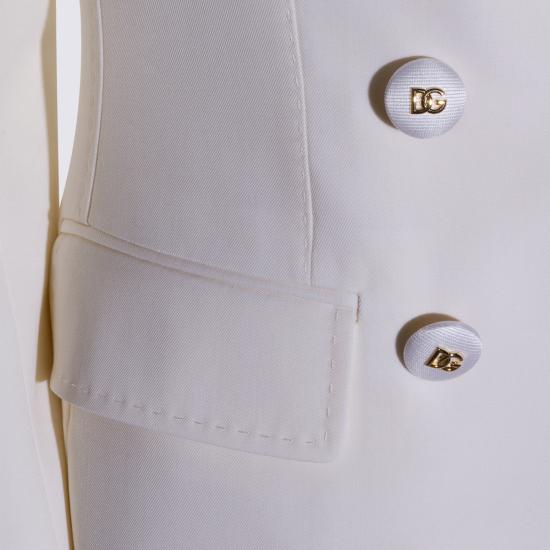 26SS 돌체앤가바나 더블 브레스티드 트윌 자켓 F27ACT FUBGCW0001 BIANCO - DOLCE & GABBANA