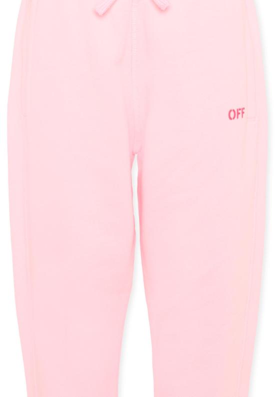 26SS [키즈] 오프화이트 트레이닝/조거 팬츠 44GCH001S26F001683 PINK - OFF WHITE
