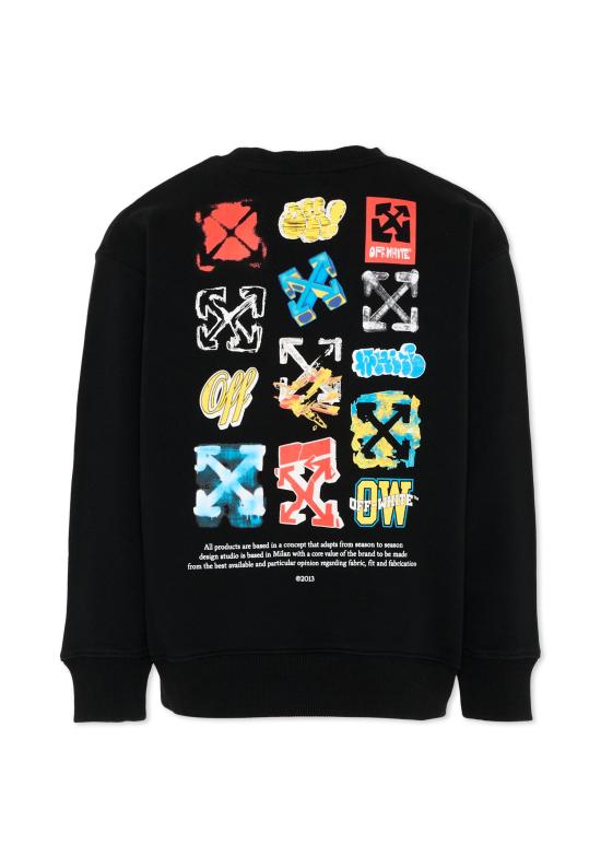 26SS [키즈] 오프화이트 티셔츠 44BBA001S26F006001 BLACK - OFF WHITE