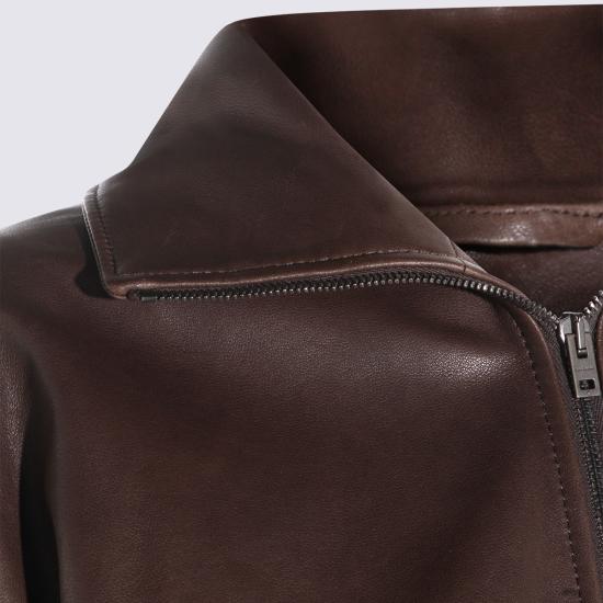 26SS 아크네 스튜디오 가죽 자켓 A70201 ADM DARK BROWN - ACNE STUDIOS