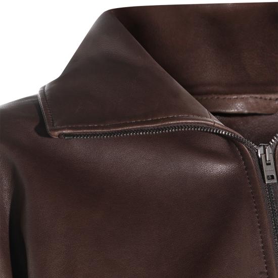 26SS 아크네 스튜디오 가죽 자켓 A70201 ADM DARK BROWN - ACNE STUDIOS
