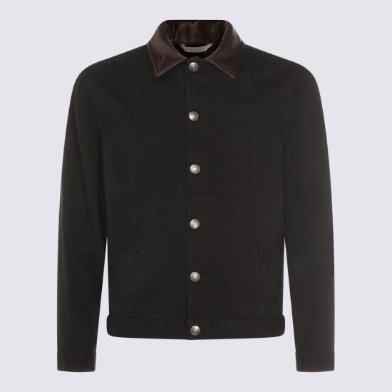 26SS 브루넬로 쿠치넬리 가먼트 다이 재킷 M277P6911 CNP22 Black