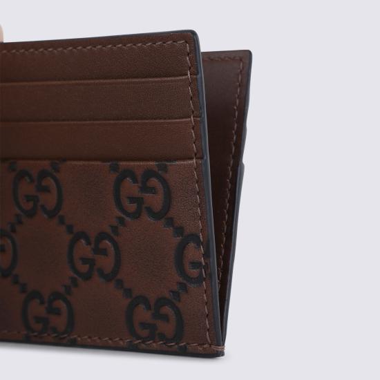 26SS 구찌 GG 엠블럼 카드 케이스 850187 AAFXC2743 Brown - GUCCI