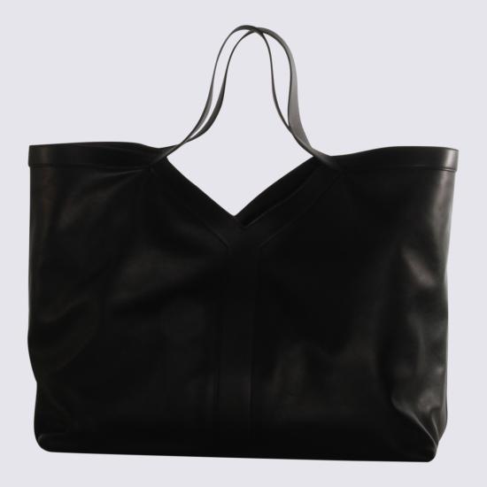 25FW 생로랑 그레인 레더 Y 맥시 토트 백 838281 AAEIF1000 Black