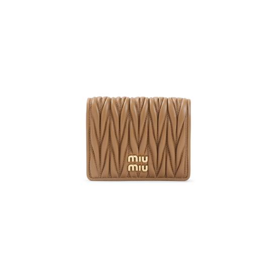 26FW 미우미우 마테라쎄 나파 가죽 반지갑 5MV204 AFPP F098L CARAMEL - MIU MIU