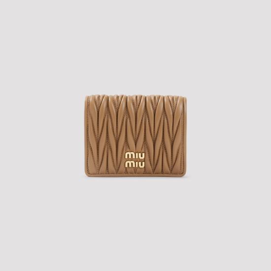 26FW 미우미우 마테라쎄 나파 가죽 반지갑 5MV204 AFPP F098L CARAMEL - MIU MIU