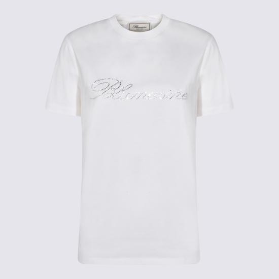 26SS 블루마린 반팔 티셔츠 P622T130A C9916 NATURAL WHITE CRYSTA - BLUMARINE
