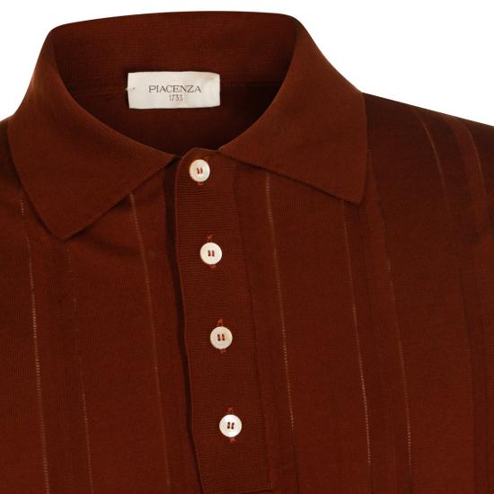 26SS 피아젠차 폴로 티셔츠 M1140018001 005170 Marrone - PIACENZA 1733