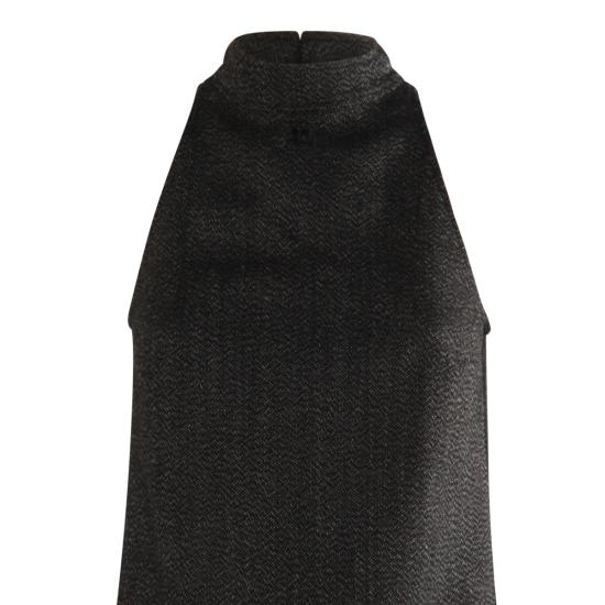 25FW 쿠레쥬 미디 원피스 325CRO671 WO01449901 BLACK HERITAGE WHITE - COURREGES