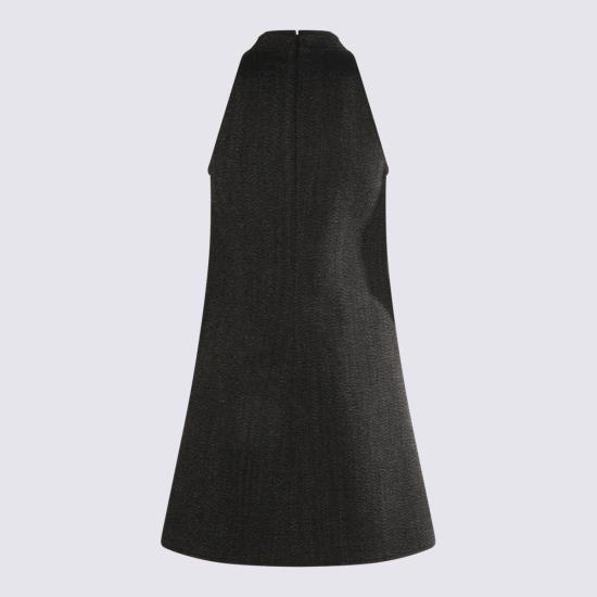 25FW 쿠레쥬 미디 원피스 325CRO671 WO01449901 BLACK HERITAGE WHITE - COURREGES