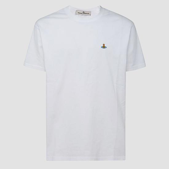 26SS 비비안웨스트우드 클래식 ORB 로고 티셔츠 3G010013 J001MA401 WHITE - VIVIENNE WESTWOOD