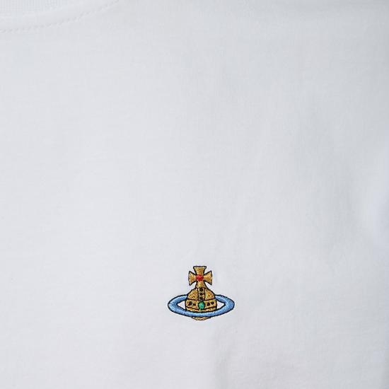 26SS 비비안웨스트우드 클래식 ORB 로고 티셔츠 3G010013 J001MA401 WHITE - VIVIENNE WESTWOOD