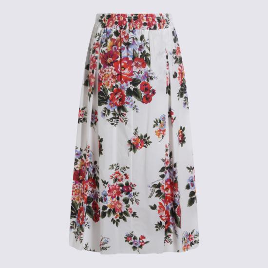 26SS 돌체앤가바나 플라워 부케 프린트 미디 스커트 F4DC7T HS5UUHA5ZO - DOLCE & GABBANA
