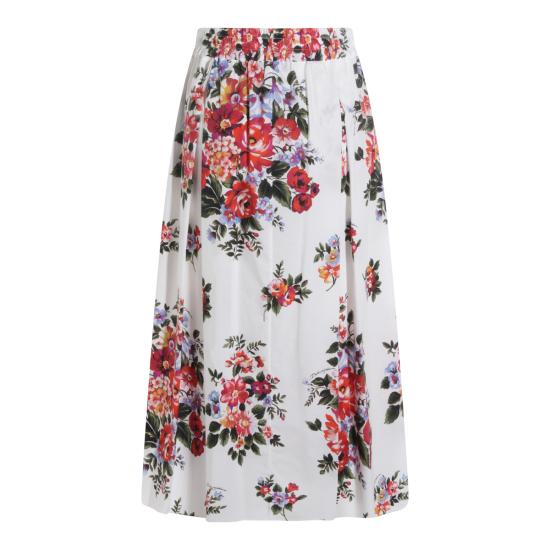26SS 돌체앤가바나 플라워 부케 프린트 미디 스커트 F4DC7T HS5UUHA5ZO - DOLCE & GABBANA