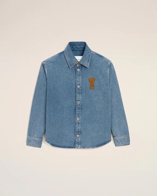 26SS 아미 ADC 코튼 니트 오버셔츠 UJK897DE0046 480 USED BLUE
