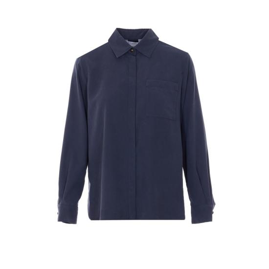 26SS 막스마라 시아마세 실크 셔츠 2611111151600 010 NAVY BLUE