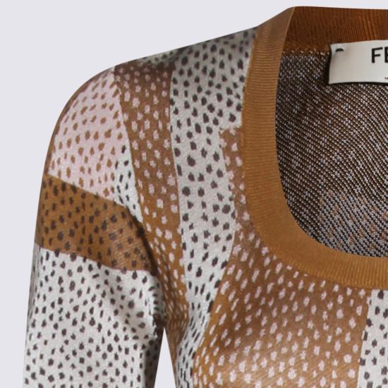 26SS 펜디 미디 원피스 FZDE08 AW4EF047E MULTI IVORY - FENDI