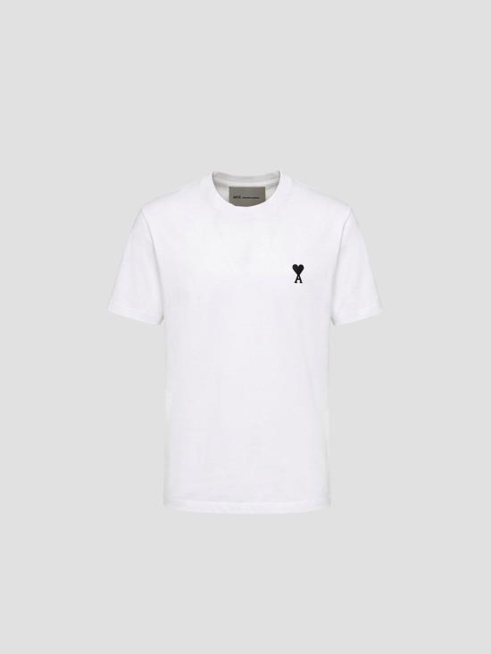 26SS 아미 스몰 하트 로고 라이트 코튼 저지 티셔츠 HTS346724 100 WHITE - AMI