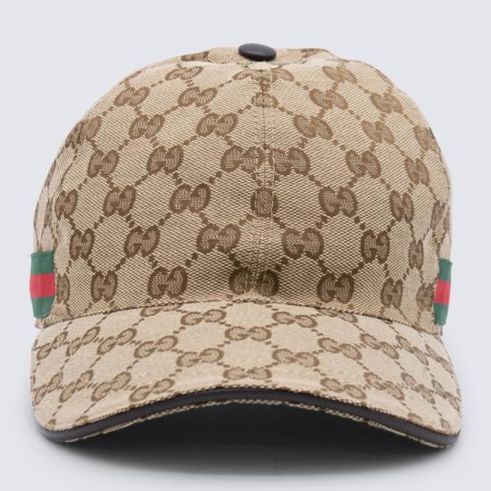26SS 구찌 웹 디테일 GG 캔버스 베이스볼 캡 200035 KQWBG9864 Beige