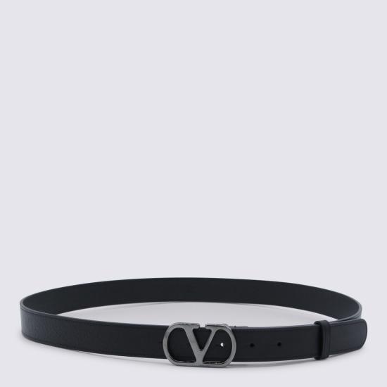 26SS 발렌티노 가라바니 가죽 벨트 8Y2T0SM3 BQT0NO BLACK RUTHENIUM