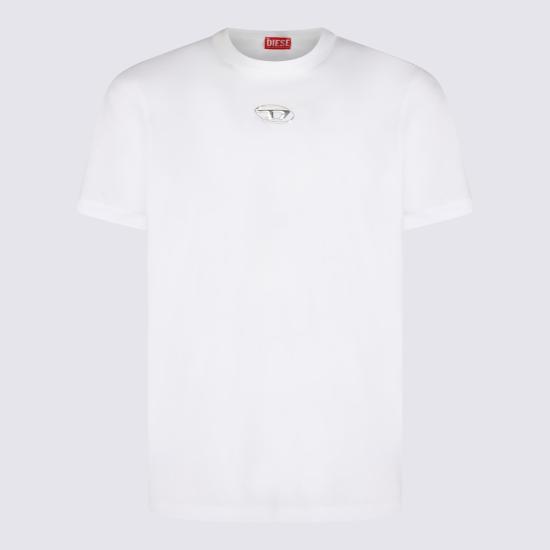 26SS 디젤 T-어드저스트-Od 메탈릭 오발 D 티셔츠 A17880 0CLBR100 White