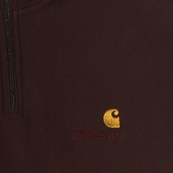 26SS 칼하트 WIP 하프 집 아메리칸 스크립트 스웨트셔츠 I027014 33HXX PALISANDER - CARHARTT WIP