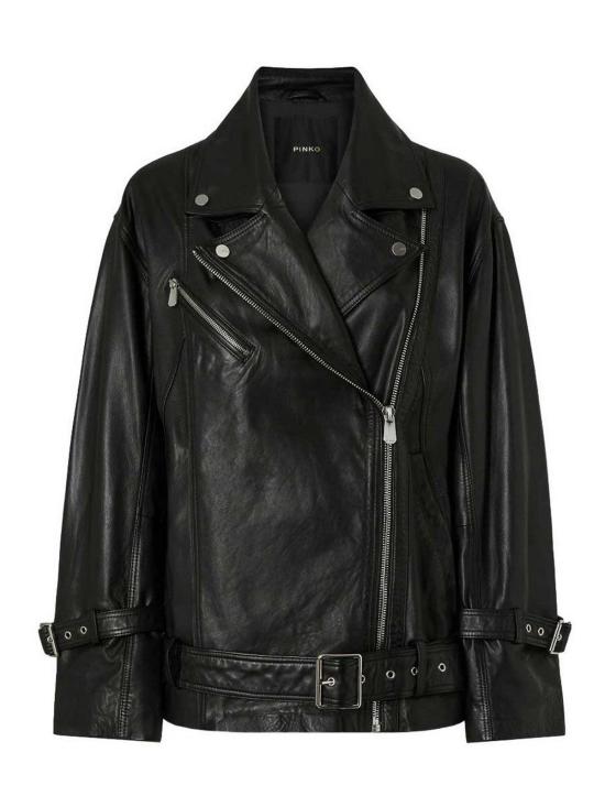 26SS 핑코 가죽 자켓 106231A31XZ99 Black