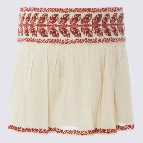 26SS 이자벨마랑에뚜왈 숏 스커트 26PJU0160FB D1J16EBERD BEIGE RED - ISABEL MARANT ETOILE