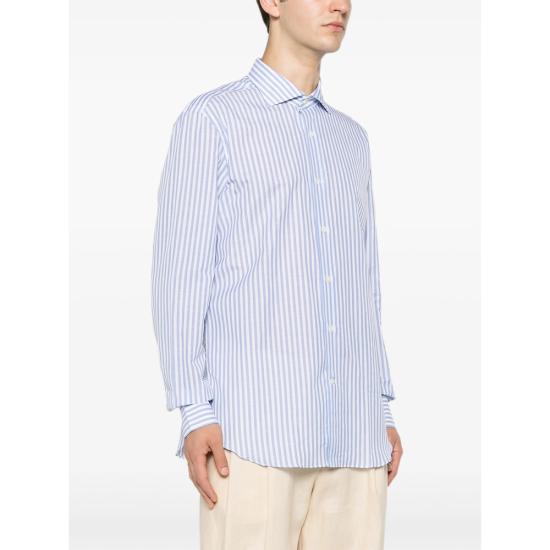 26SS 마짜렐리 긴팔 셔츠 140 165 SOFT 15 BLUE WHITE - MAZZARELLI