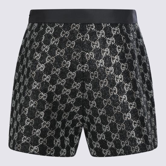 26SS 구찌 자수 울 트위드 라메 쇼츠 853382 ZARWY1000 Black - GUCCI